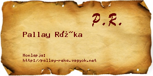 Pallay Réka névjegykártya